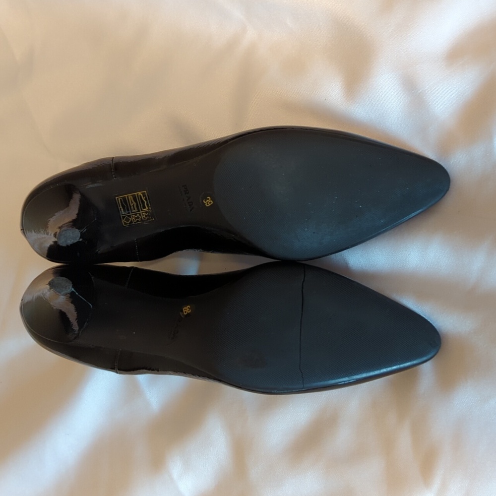 Prada Black Patent Booties Sz 39(Repair Needed) - Picture 3 of 12